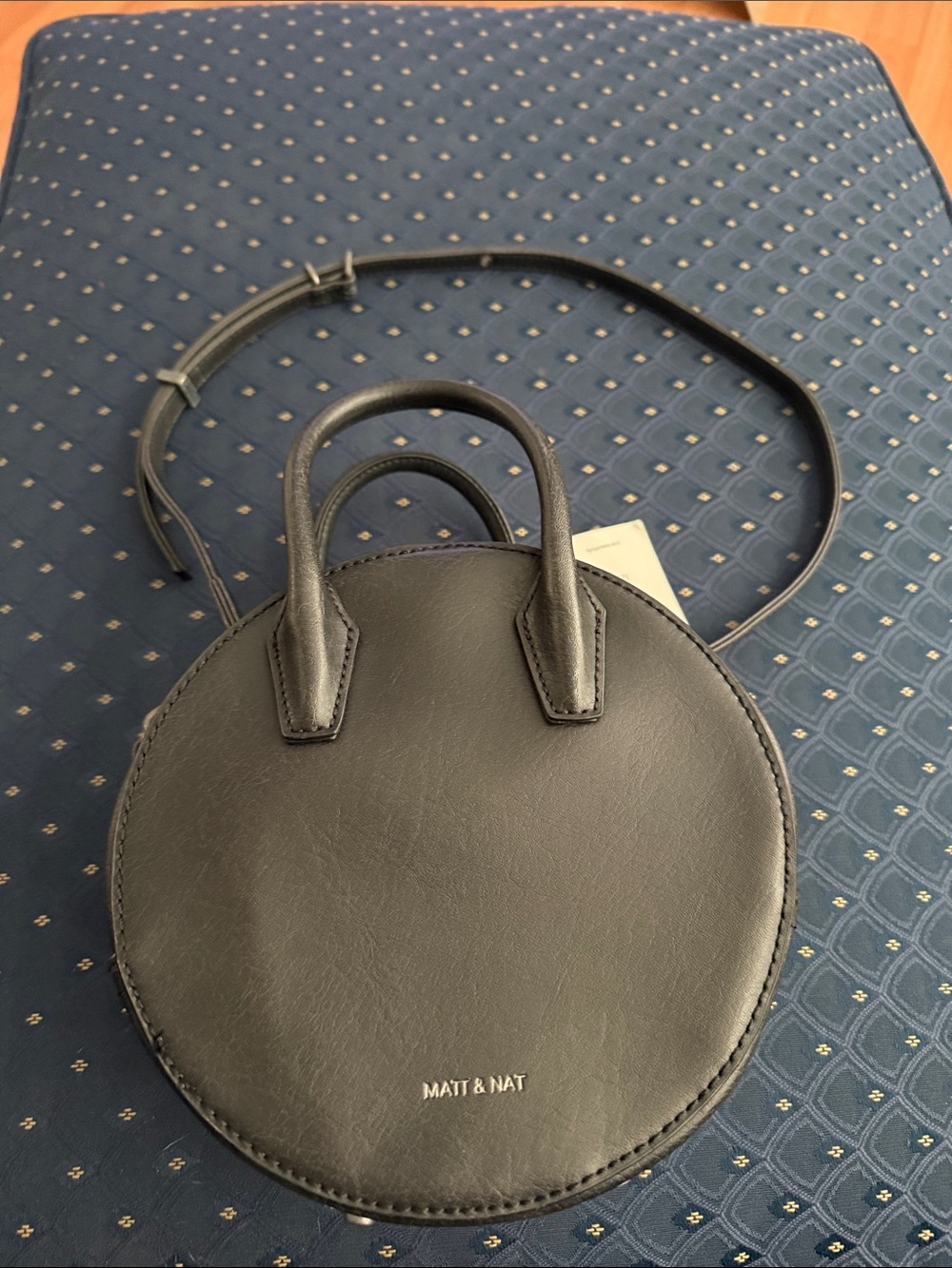 Matt & Nat Black Round Vegan Leather Crossbody Bag